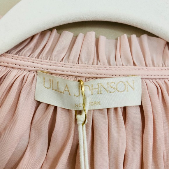 Ulla Johnson NWT Peony Pink Liv Plissé Satin Ruffle Sleeve Blouse Size 2 - Picture 6 of 13